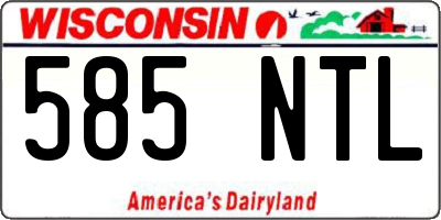 WI license plate 585NTL