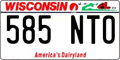 WI license plate 585NTO