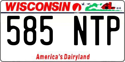 WI license plate 585NTP