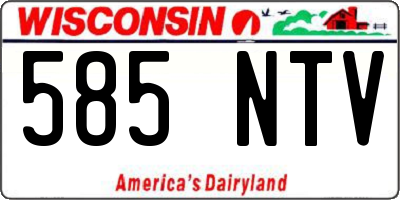 WI license plate 585NTV
