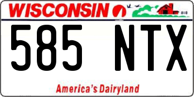 WI license plate 585NTX