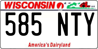 WI license plate 585NTY