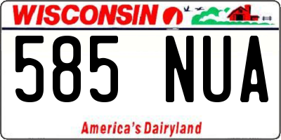 WI license plate 585NUA