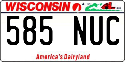 WI license plate 585NUC