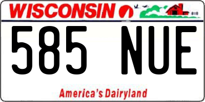 WI license plate 585NUE