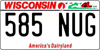 WI license plate 585NUG