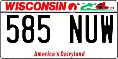 WI license plate 585NUW