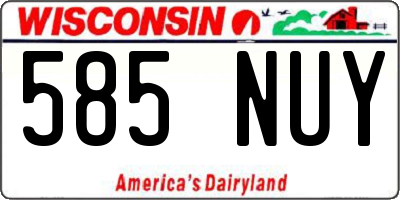 WI license plate 585NUY