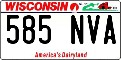 WI license plate 585NVA