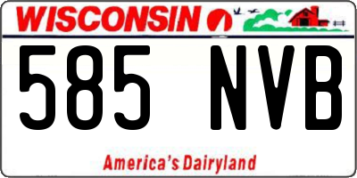 WI license plate 585NVB