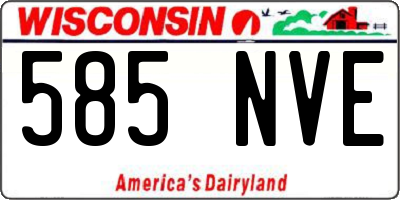 WI license plate 585NVE