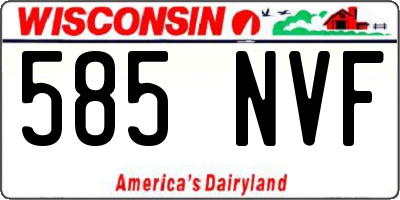 WI license plate 585NVF