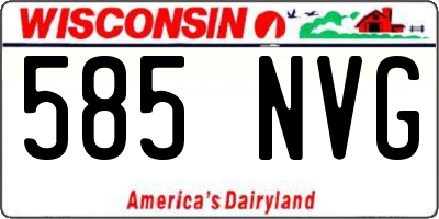 WI license plate 585NVG