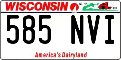WI license plate 585NVI