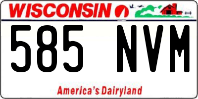 WI license plate 585NVM