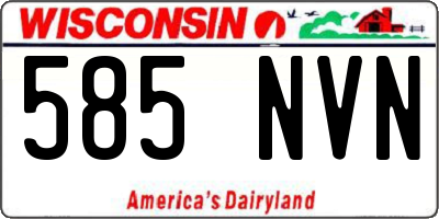 WI license plate 585NVN