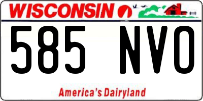 WI license plate 585NVO