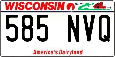 WI license plate 585NVQ
