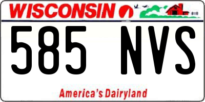 WI license plate 585NVS