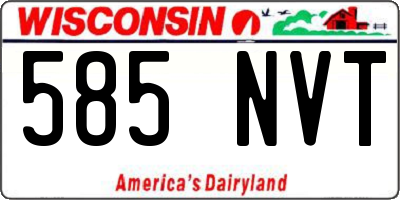 WI license plate 585NVT