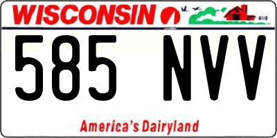 WI license plate 585NVV