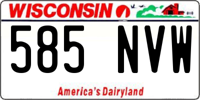 WI license plate 585NVW