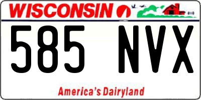 WI license plate 585NVX
