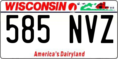 WI license plate 585NVZ