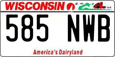 WI license plate 585NWB