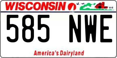 WI license plate 585NWE