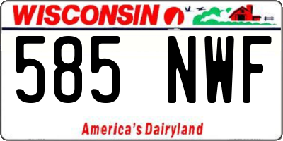 WI license plate 585NWF