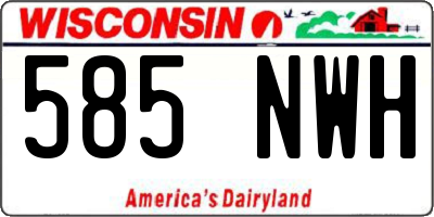 WI license plate 585NWH
