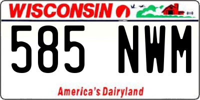 WI license plate 585NWM