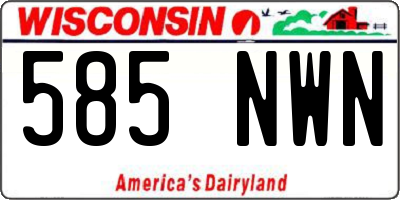 WI license plate 585NWN