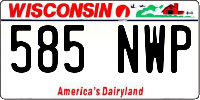 WI license plate 585NWP