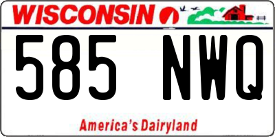 WI license plate 585NWQ