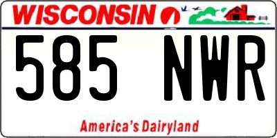 WI license plate 585NWR