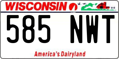 WI license plate 585NWT