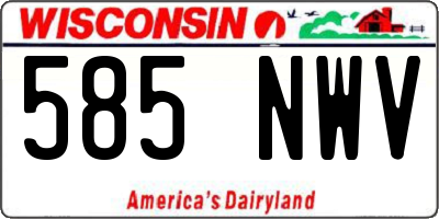 WI license plate 585NWV