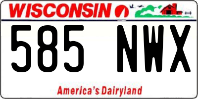 WI license plate 585NWX