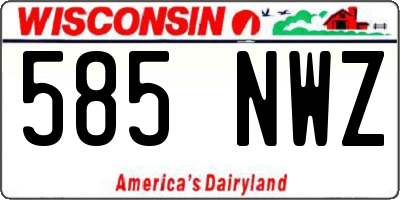 WI license plate 585NWZ
