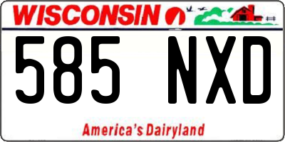 WI license plate 585NXD