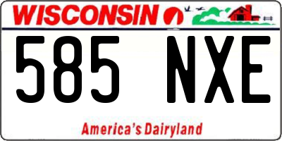 WI license plate 585NXE
