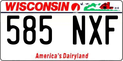 WI license plate 585NXF