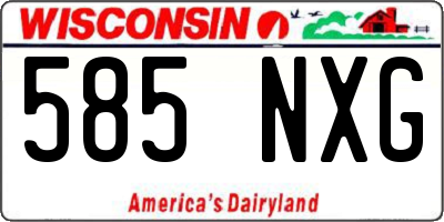 WI license plate 585NXG