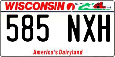 WI license plate 585NXH