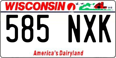 WI license plate 585NXK