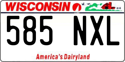 WI license plate 585NXL