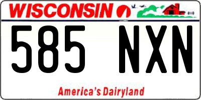 WI license plate 585NXN