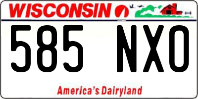 WI license plate 585NXO